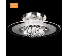 Aurolite Moderne Kristall-Deckenleuchte, halbbündig, poliert, 2017 Version, RRP £135 (Neue 4 Lampen Chrom)