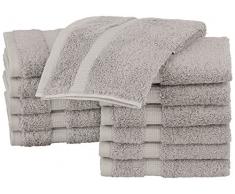 Pinzon Waschlappen aus Biobaumwoll-Mischgewebe, 12er-Pack, Marmorgrau