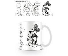empireposter Mickey Mouse - Sketch Process - Disney Keramik Tasse Kaffeebecher - Größe Ø8,5 H9,5cm