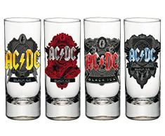 AC/DC Schnapsgläser, Glas, transparent, 4 x 4 x 10.5 cm