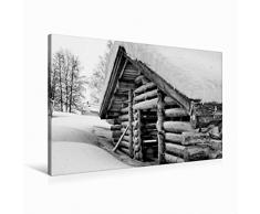 Calvendo Premium Textil-Leinwand 90 cm x 60 cm Quer Winter in Finnland | Wandbild, Bild auf Keilrahmen, Fertigbild auf Echter Leinwand, Leinwanddruck