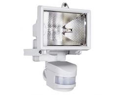 Smartwares ES120W Halogenstrahler mit 110° Bewegungsmelder, 120 W (2250 Lumen), spritzwassergeschützt IP44 [Energieklasse C]