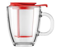 Bodum YO-YO Glastasse mit Kunststofffilter (0,35 liters) rot