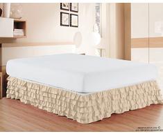 Eleganten Komfort Luxuriös Premium Qualität 1500 Fadenzahl knitterfrei Ägyptische Baumwolle Qualität multi-ruffle Bett Rock – 38,1 cm Drop Twin, Full, Queen, King, California King, Mikrofaser, marineblau, Volle Größe