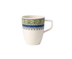 Villeroy & Boch Casale Blu Alda Kaffeebecher mit Henkel, Premium Porzellan, blau/weiß, 9 x 9 x 10 cm