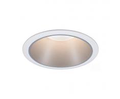 Paulmann 93409 LED Einbauleuchte Cole rund incl. 1x6,5 Watt dimmbar Einbaustrahler Weiß, Silber Einbaulampe Kunststoff, Alu Zink Deckenspot 2700 K, 6.5 W, 1er-Set