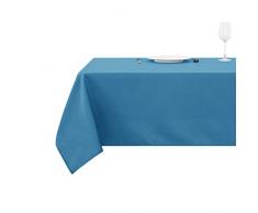 Deconovo Tischdecke Lotuseffekt Wasserabweisend, Polyester, Himmelblau, 140x240