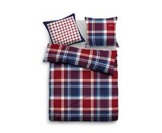 Tom Tailor 69512/811/005 Satin Bettwäsche, 200 x 200 cm und 2x 80 x 80 cm, nach Öko-Tex Standard 100, kirschrot