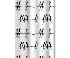 Kleine Wolke 5252185305 Duschvorhang Swallow, 180 x 200 cm, schwarz / weiÃ
