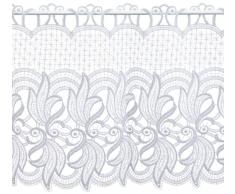 Plauener Spitze by Modespitze, Store Bistro Gardine Scheibengardine mit Stangendurchzug, hochwertige Stickerei, Höhe 36 cm, Breite 96 cm, Weiß