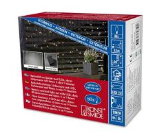 Konstsmide 3727-500 LED Lichternetz / für AuÃen (IP44) / Batteriebetrieben: 2xD 1.5V (exkl.) / mit Lichtsensor, 6h und 9h Timer / 80 bunten Dioden / schwarzes Kabel