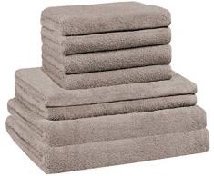 8 TLG. FROTTIER Handtuch-Set mit verschiedenen Größen 4X Gästetücher, 2X Handtücher, 2X Duschtücher | Farbe: Sand/Beige | 100% Baumwolle