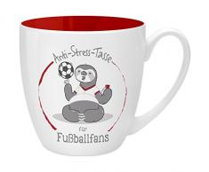 Gruss & Co 45516 Anti-Stress Tasse für Fußballfans, 45 cl, Geschenk, New Bone China, Rot, 9.5 cm