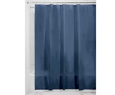 iDesign 3.0 Liner Futter für Duschvorhang, 183,0 cm x 183,0 cm großer Vorhang aus schimmelresistentem PEVA mit zwölf Ösen, marineblau