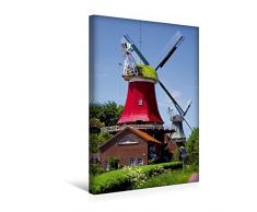 Calvendo Premium Textil-Leinwand 30 cm x 45 cm hoch, DoppelwindmÃ¼hlen in Greetsiel, Ostfriesland | Wandbild, Bild auf Keilrahmen, Fertigbild auf echter Leinwand, Leinwanddruck Orte Orte