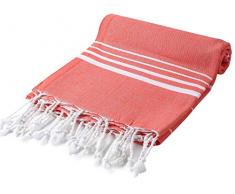 Cacala 178 cm Paradise Serie Türkisch Badetücher, Baumwolle, Korallenrot, 95 x 175 x 0.5 cm