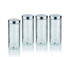 KECKU 390178 Diana (4 x 11953) Vorratsdosen Set Diana 11953 4 x 2, 0L, Glas, Transparent, 47 x 12 x 28 cm