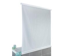 WENKO Duschrollo, schnelltrocknendes Rollo für Dusche und Badewanne, wasserdicht & pflegeleicht, Aluminium, 132 x 240 x 5 cm, weiß