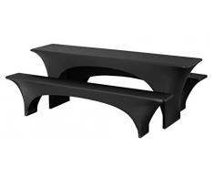 Dena Hussen-Set fÃ¼r Festzeltgarnitur Polyester Schwarz 220 x 50 cm