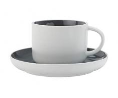 Maxwell Williams Tint Espressotasse und Untertasse in Geschenkbox, Porzellan, 100 ml, anthrazit, Volle Größe