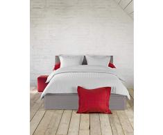 De Witte Lietaer Bettwäsche Zygo Bettbezug + 2 Kissenbezüge mit Lenkrad gekämmte Baumwolle hellgrau 200 x 220 cm