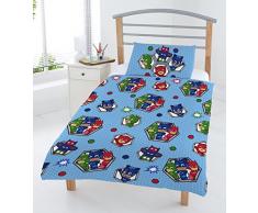 PJ Masks Badges Junior Bettwäsche-Set, Polyester-Baumwolle, Blau