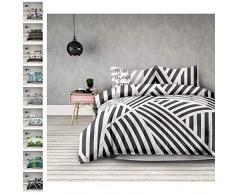 AmeliaHome Averi weiß grau 2tlg Bettwäsche, Baumwolle, Sweet Home Light, 140x200 + 50x75