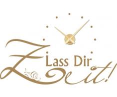 Graz Design 800159_GD_081_de Wandtattoo Uhr Wanduhr modern Spruch Lass Dir Zeit mit Schnecke Deko für Wohnzimmer (Farbe=081 hellbraun / Uhrwerk=Gold)