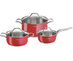 Edelstahl Intuition Colors 6-teiliges Topf-Set, für alle Herdarten geeignet, Rot