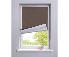 Gardinenbox Thermo Seitenzugrollo Klemmfix Kettenzug Rollo, 45x150, Schoko Easyfix mit Thermobeschichtung Energie sparend, 62400
