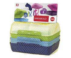 Emsa 517053 Variabolo 4-teiliges Frischhaltedosen Boys-Set, 16 x 11 x 7 cm, beidseitig zu Ã¶ffnen, platzsparend ineinander stapelbar, blau/grÃ¼n