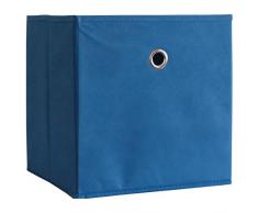 VCM Faltbox Klappbox Sammelbox Stoffbox Aufbewahrungsbox Regalbox Regalkorb Korb ohne Deckel Blau 28x27x27 cm Boxas