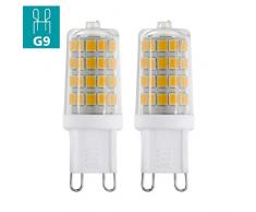 EGLO LED G9 Lampe 2er-Set, LED Stiftsockellampe, 2 LED Lampen, je 3 Watt (entspricht 33 Watt), 360 Lumen, G9 LED neutralweiß, 4000 Kelvin, LED Leuchtmittel, LED Pin G9, Ø 1,7 cm