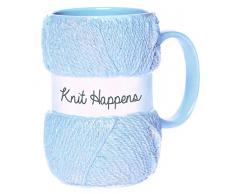 Boxer GiftsKnit Happens Tasse zum Stricken hellblau mit realistischen Garndetails - tolles Weihnachts-, Geburtstags- oder Muttertagsgeschenk für Sie