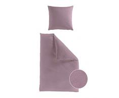 Bierbaum Bettwäsche 3292, Mako-Satin, Made in Germany, beere 02, Fischgrat-Muster, 135x200 + 80x80 cm