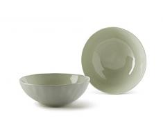 Fill Salbei Set 4 Stück Teller aus Steinzeug, Keramik, Mint, 17.5 x 17.5 x 6 cm