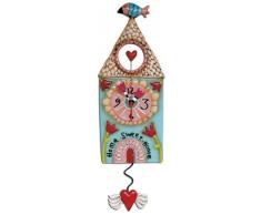 ENESCO P9086 Wanduhr Home Sweet Home, Kunstharz, 39,5 cm
