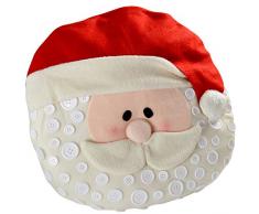 WeRChristmas Kissen, Weihnachtsmann-Design, rund, 35 cm, Rot