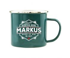 History & Heraldry Echter Kerl Emaille Becher, Markus, Mehrfarbig