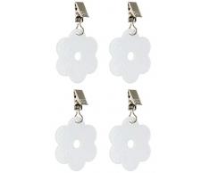 Venilia Tischtuchbeschwerer Blumen weiß Tischdecke, Metall