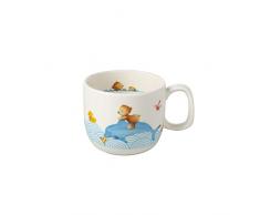 Villeroy & Boch Happy as a Bear Kinderbecher mit Henkel, 180 ml, Premium Porzellan, Weiß/Bunt