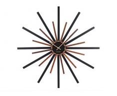 Karlsson Wanduhr Diva MDF nuss, Schwarz, Walnut Painted, D. 60 cm, H. 4,5 cm