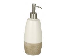 WENKO 17714100 Seifenspender Nature, Flüssigseifen-Spender, Spülmittel-Spender Fassungsvermögen: 0,59 l, Keramik, 8,5 x 22,2 x 8,2 cm, braun
