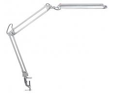 LED Tischleuchte MAULatlantic, Tischklemme, 2000 Lux, 400 Lumen, GS-Zeichen, Silber, 8203595 A, 33 x 7 x 42 cm