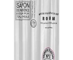 Sealskin Textil Duschvorhang Savon de Provence, Farbe: Weiß, B x H: 180 x 200 cm