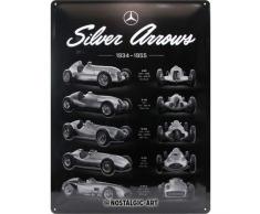 Nostalgic-Art 23268 Mercedes-Benz-Silver Arrows Chart, Retro Blechschild 30x40 cm, Metall, bunt