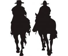 INDIGOS WG20026-80 Wandtattoo w026 Cowboy Western 96 x 81 cm, braun