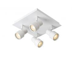 Lucide SIRENE-LED - Deckenstrahler Badezimmer - Ø 10 cm - LED Dim. - GU10 - 4x5W 3000K - IP44 - Weiß