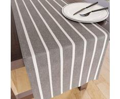 Encasa Homes Tischläufer für 8-Sitzer zum Essen - Roma Grau - Groß 35 x 264 cm, umweltfreundliche Baumwolle, dekoratives, hausgesponnenes Tuch für Party, Bankett, Restaurant - waschmaschinenfest