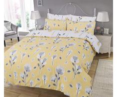 Sleepdown Geo Floral Ochre Bettwäsche-Set, Ocker, Einzelbett